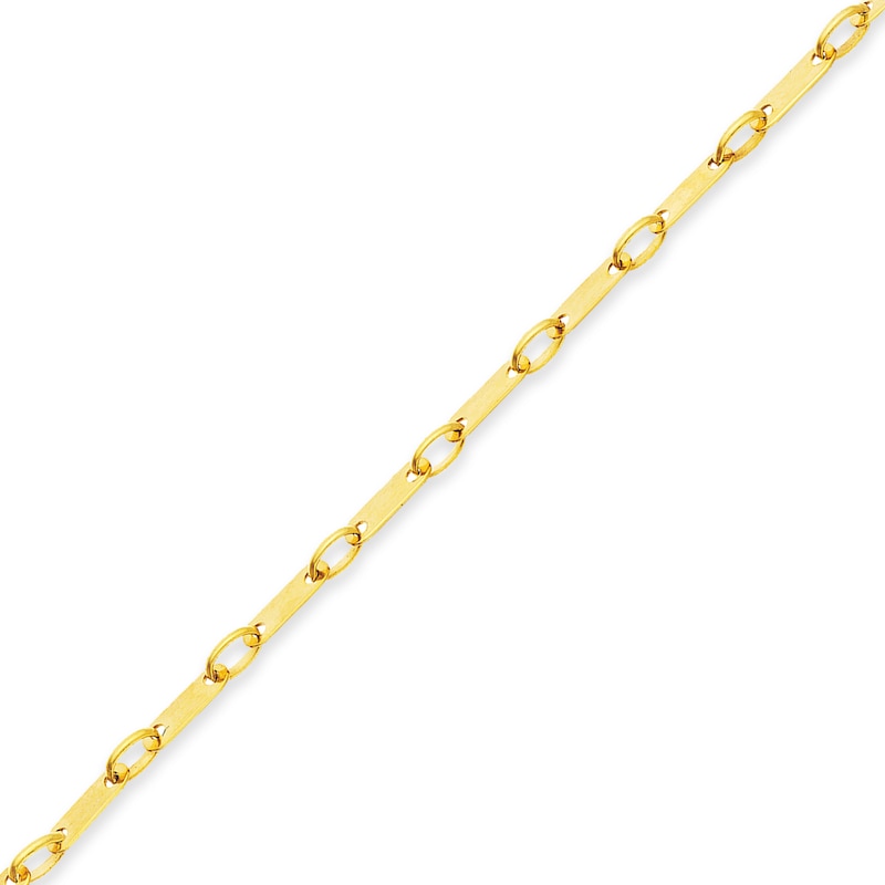 1.85mm Diamond-Cut Flat Link Chain Bracelet in Solid 14K Gold - 7.5"