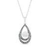 Thumbnail Image 1 of 1/3 CT. T.W. Black and White Diamond Teardrop Swirl Pendant in Sterling Silver