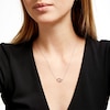 Thumbnail Image 2 of 1/5 CT. T.W. Black and White Diamond Interlocking Hearts Necklace in 10K White Gold