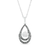 Thumbnail Image 1 of 1/3 CT. T.W. Black and White Diamond Teardrop Swirl Pendant in Sterling Silver