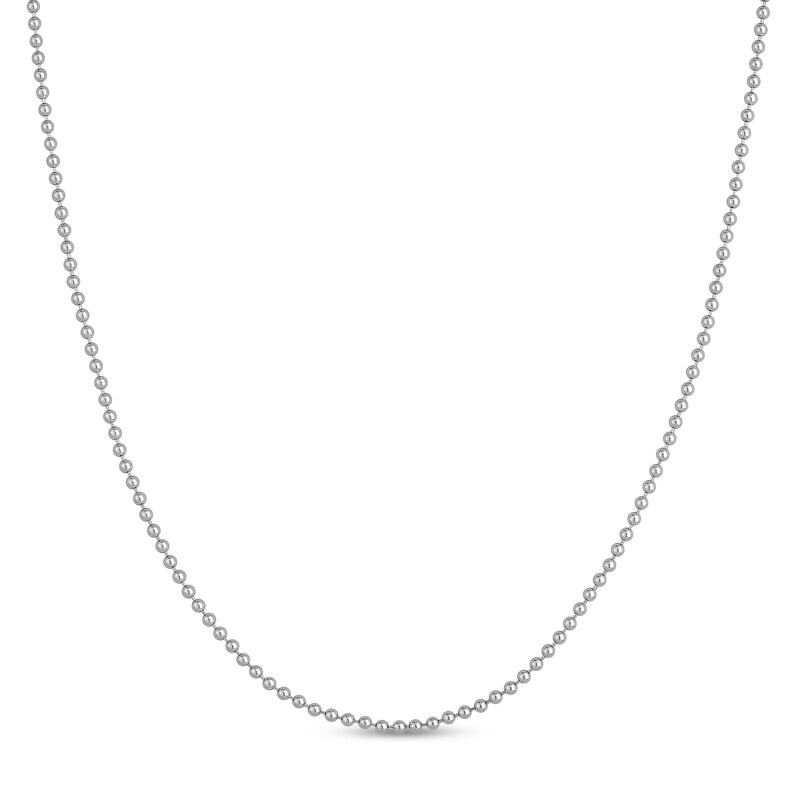 Main Image 1 of 2.0mm Bead Chain Necklace in Solid 14K White Gold
