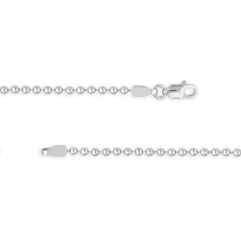 Main Image 2 of 2.0mm Bead Chain Necklace in Solid 14K White Gold