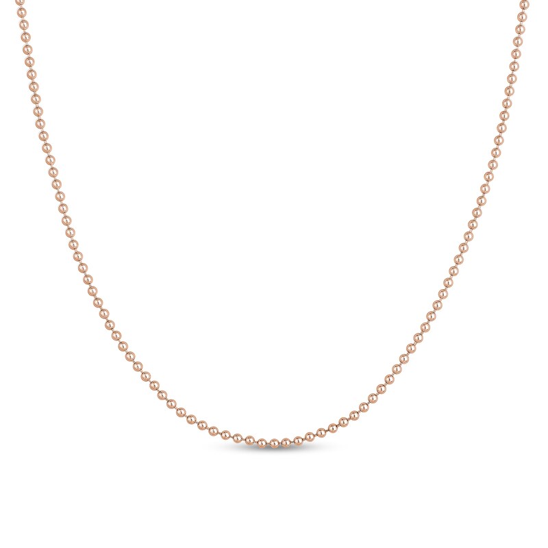 Main Image 1 of 2.0mm Bead Chain Necklace in Solid 14K Rose Gold