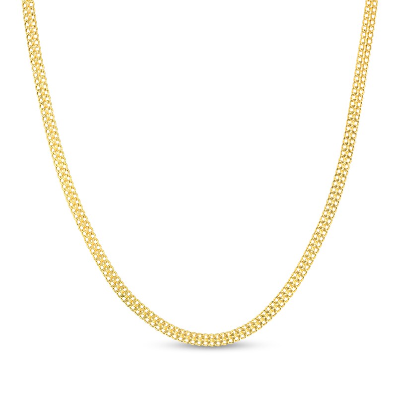 4.3mm Diamond-Cut Hollow Bismark Chain Necklace in 14K Gold