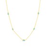 Thumbnail Image 1 of Turquoise Enamel Diamond-Cut Evil Eye Bead Station Necklace in 14K Gold