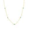 Thumbnail Image 0 of Turquoise Enamel Diamond-Cut Evil Eye Bead Station Necklace in 14K Gold