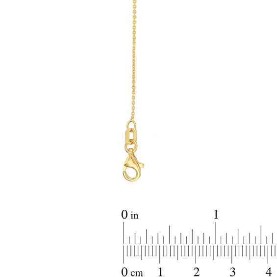 Turquoise Enamel Diamond-Cut Evil Eye Bead Station Necklace in 14K Gold