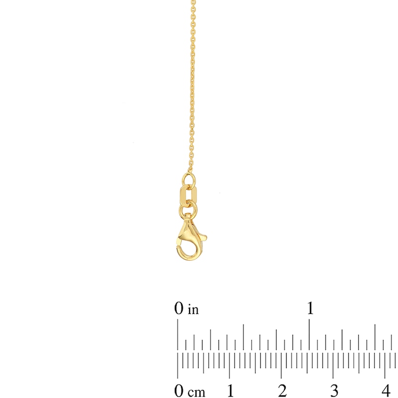 Main Image 3 of Turquoise Enamel Diamond-Cut Evil Eye Bead Station Necklace in 14K Gold
