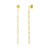 Thumbnail Image 1 of Paper Clip Chain Dangle Drop Earrings in 14K Gold
