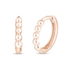 12.0mm Half-Beaded Huggie Hoop Earrings in 14K Rose Gold