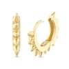 10.0mm Spiked Huggie Hoop Earrings in 14K Gold