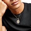 Thumbnail Image 2 of Men's 1/6 CT. T.W. Diamond Linked Chain Frame Oval Ankh Pendant in Sterling Silver with 14K Gold Plate