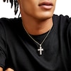 Thumbnail Image 2 of Men's 1/5 CT. T.W. Diamond Double-Row Three-Dimensional Cross Pendant in Sterling Silver with 14K Gold Plate