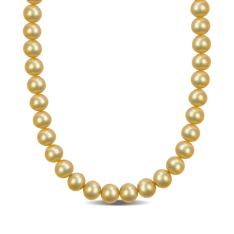 Main Image 1 of 11.0-12.0mm Golden South Sea Cultured Pearl Strand Necklace with 14K Gold Clasp