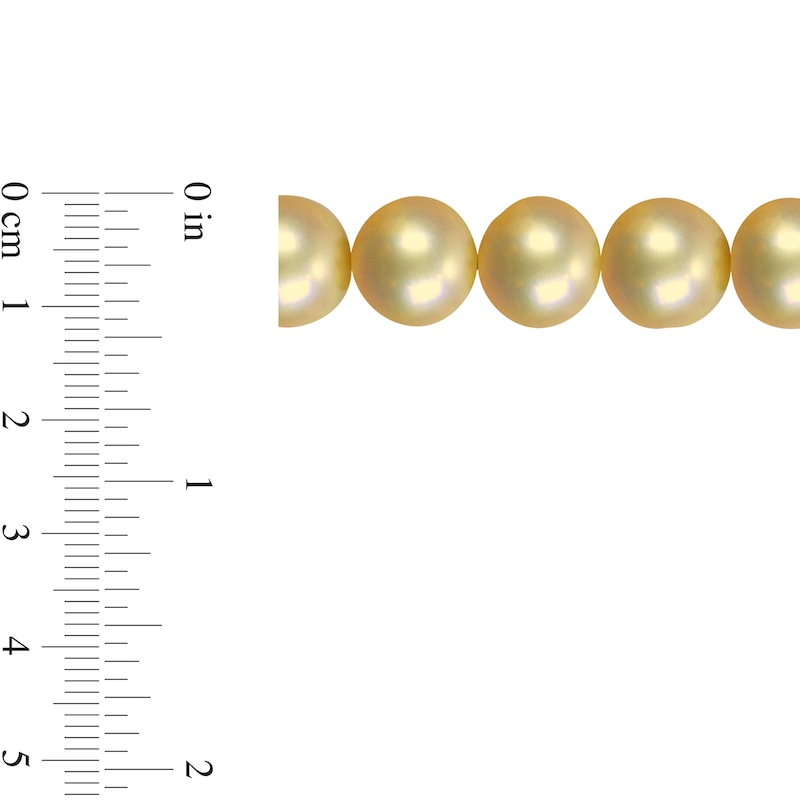 Main Image 2 of 11.0-12.0mm Golden South Sea Cultured Pearl Strand Necklace with 14K Gold Clasp