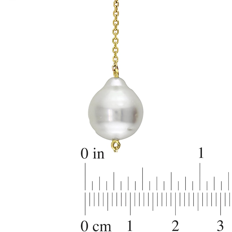 Main Image 2 of 11.0-13.0mm South Sea Cultured Pearl Bead Station Necklace in 14K Gold