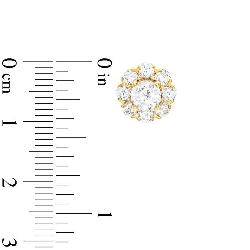 2 CT. T.W. Diamond Flower Frame Stud Earrings in 10K Gold