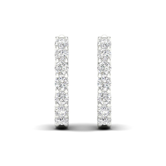 1 CT. T.w. Diamond Inside-Out Hoop Earrings in 10K White Gold