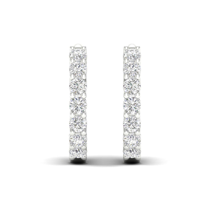 Main Image 1 of 1 CT. T.W. Diamond Inside-Out Hoop Earrings in 10K White Gold