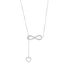 Thumbnail Image 1 of 1/8 CT. T.W. Diamond Infinity Heart Lariat-Style Necklace in Sterling Silver - 19"