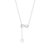 Thumbnail Image 2 of 1/8 CT. T.W. Diamond Infinity Heart Lariat-Style Necklace in Sterling Silver - 19"