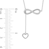 Thumbnail Image 4 of 1/8 CT. T.W. Diamond Infinity Heart Lariat-Style Necklace in Sterling Silver - 19"