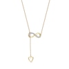 Thumbnail Image 2 of 1/8 CT. T.W. Diamond Infinity Heart Lariat-Style Necklace in Sterling Silver with 14K Gold Plate - 19"
