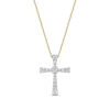 Thumbnail Image 1 of 1/3 CT. T.W. Diamond Graduated Cross Pendant in 10K Gold