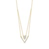 Thumbnail Image 2 of 1/3 C.T. T.W. Diamond Heart and Chevron Double Strand Necklace in 10K Gold