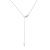 Thumbnail Image 3 of 1/6 CT. T.W. Diamond Triple Heart Bead Frame Necklace in Sterling Silver