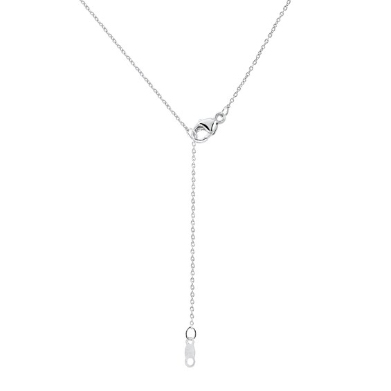 1/6 CT. T.w. Diamond Triple Heart Bead Frame Necklace in Sterling Silver