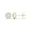 5/8 CT. T.W. Diamond Flower Frame Stud Earrings in 10K Gold