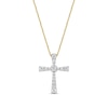 Thumbnail Image 1 of 1/3 CT. T.W. Diamond Graduated Cross Pendant in 10K Gold