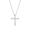 Thumbnail Image 0 of 1/3 CT. T.W. Diamond Graduated Cross Pendant in 10K Rose Gold