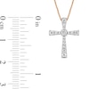 Thumbnail Image 3 of 1/3 CT. T.W. Diamond Graduated Cross Pendant in 10K Rose Gold