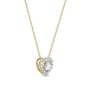 Thumbnail Image 2 of 3/8 CT. T.W. Diamond Interior Stone Heart Frame Necklace in 10K Gold