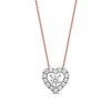 Thumbnail Image 0 of 3/8 CT. T.W. Diamond Interior Stone Heart Frame Necklace in 10K Rose Gold