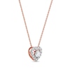 Thumbnail Image 1 of 3/8 CT. T.W. Diamond Interior Stone Heart Frame Necklace in 10K Rose Gold