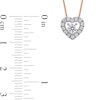 Thumbnail Image 3 of 3/8 CT. T.W. Diamond Interior Stone Heart Frame Necklace in 10K Rose Gold