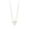 Thumbnail Image 1 of 1/3 C.T. T.W. Diamond Heart and Chevron Double Strand Necklace in 10K Gold