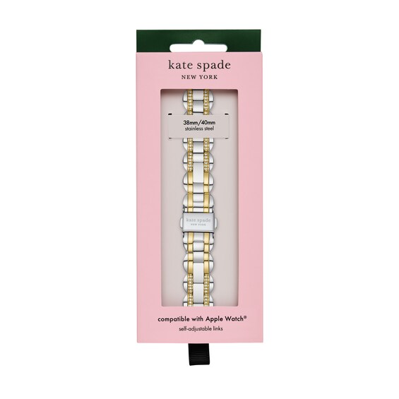 Ladies' Kate Spade Apple Straps Crystal Accent Two-Tone Interchangeable Scallop Link Band Attachment (Model: Kss0116)