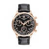 Thumbnail Image 1 of Men's Movado Heritage® Circa Rose-Tone IP Chronograph Black Faux Leather Strap Watch with Black Dial (Model: 3650133)