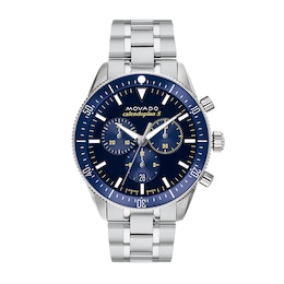 Men's Movado Heritage® Calendoplan™ S Chronograph Watch with Blue Dial (Model: 3650124)