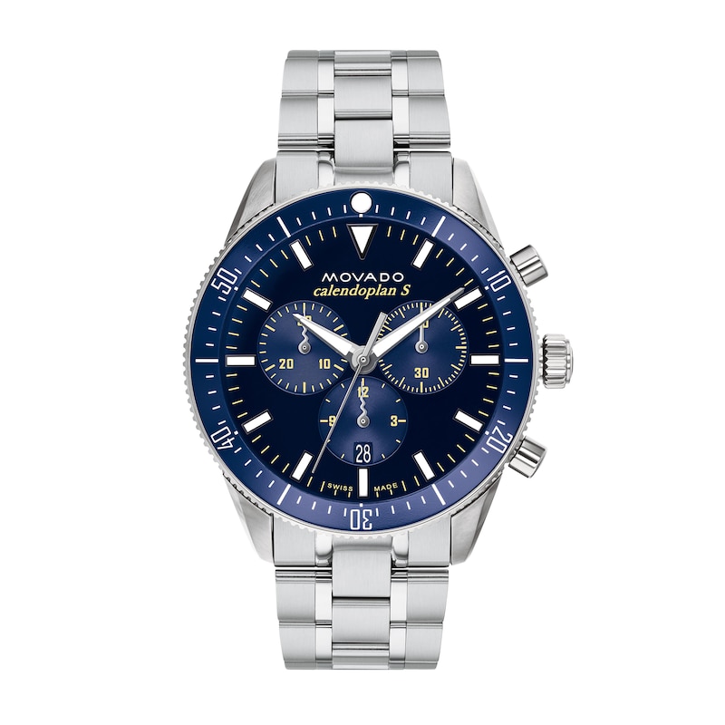 Main Image 1 of Men's Movado Heritage® Calendoplan™ S Chronograph Watch with Blue Dial (Model: 3650124)