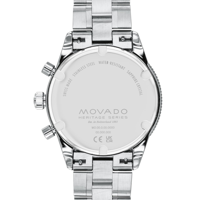Main Image 3 of Men's Movado Heritage® Calendoplan™ S Chronograph Watch with Blue Dial (Model: 3650124)