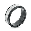 Thumbnail Image 3 of 1/6 CT. T.W. Diamond Wedding Band in Stainless Steel and Black Ceramic – Size 10