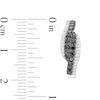 Thumbnail Image 3 of 1 CT. T.W. Black and White Diamond Bypass Double Row Hoop Earrings in 10K White Gold