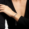 Thumbnail Image 2 of 1/10 CT. T.W. Black and White Diamond Alternating Hearts Bolo Bracelet in Sterling Silver - 9.5"