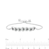 Thumbnail Image 3 of 1/10 CT. T.W. Black and White Diamond Alternating Hearts Bolo Bracelet in Sterling Silver - 9.5"