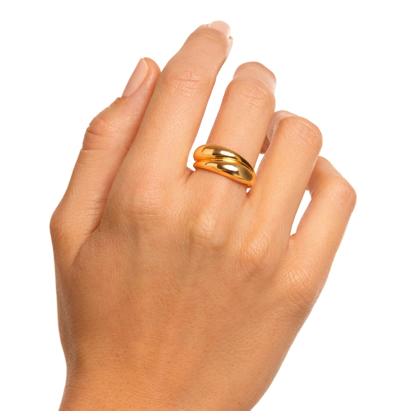 PDPAOLA™ at Zales Bypass Ring in Sterling Silver with 18K Gold Plate | Zales